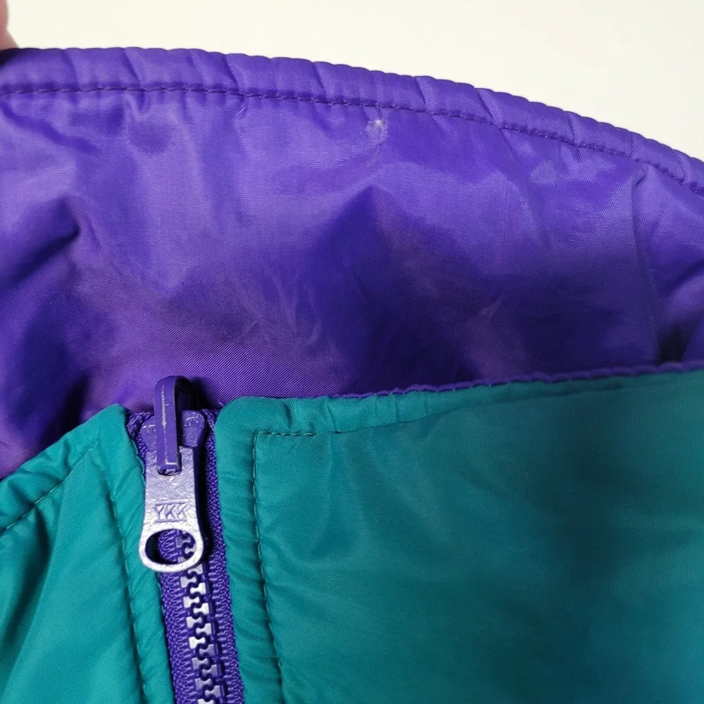 Columbia Vintage Reversible Jacket Mens Large Teal Purple Radial Sleeve Vintage - Picture 12 of 13